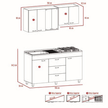 Cocina Integral Laurel, Gris y Blanco, Incluye Mesón Izquierdo