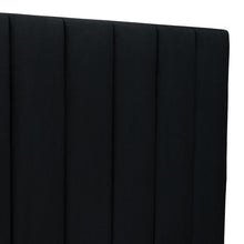 Cama Doble Lisa, Negro, madera roble tapizada