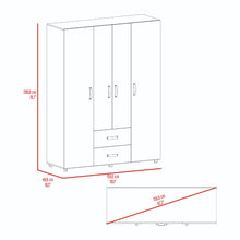 Closet Barin 150, Nevado y Blanco, con dos cajones organizadores multiusos