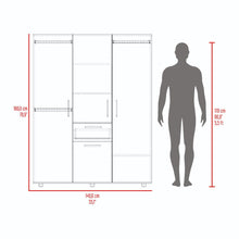 Closet Belen, Fresno Europeo y Wengue, con amplios espacios para guardar ropa ZF