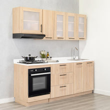 Cocina Integral Elica, Beige, Incluye Mesón Derecho con Estufa 4 Puestos A Gas + Campana + Horno