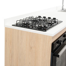 Cocina Integral Elica, Beige, Incluye Mesón Derecho con Estufa 4 Puestos A Gas + Campana + Horno