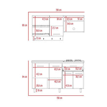 Cocina Integral Kane, Beige y Blanco, Incluye Mesón Izquierdo En Acero Inoxidable