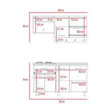 Cocina Integral Kane, Beige y Blanco, Incluye Mesón Derecho En Acero Inoxidable