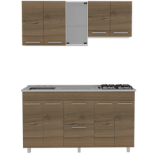 Cocina Integral Prada, Moca y Blanco, Incluye Mesón Izquierdo