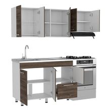 Cocina Integral Kiret, Avellana y Blanco, Incluye Mesón Izquierdo Hc