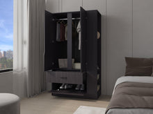 Closet Dakota, Wengue, con tres puertas abatibles y un cajon ZF