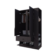 Closet Dakota, Wengue, con tres puertas abatibles y un cajon ZF