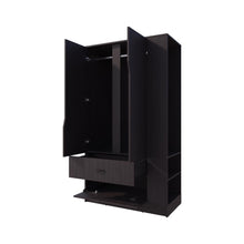 Closet Dakota, Wengue, con tres puertas abatibles y un cajon ZF