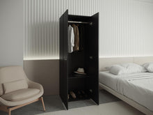 Closet Beico, Wengue, con dos Puertas Abatibles y un Tubo cromado