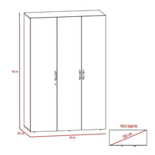 Closet Mudi, Wengue, con un Cajon Organizador y Tubo Cromado