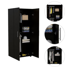 Closet Tera, Wengue, Dos Puertas Abatibles y Dos Tubos Cromados ZF