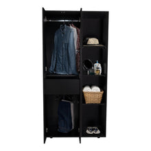 Closet Mandi, Wengue, con Dos Tubos y Un Cajon Deslizable ZF