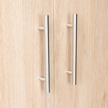 Closet Tera, Beige y Blanco, Dos Puertas Abatibles y Dos Tubos Cromados