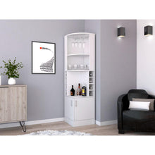 Bar Esquinero Celeste, Blanco Nevado, con Dos Puertas y Espacio Porta Copas ZF