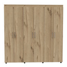 Closet Zafiro, Café Claro y Blanco, con Dos Cajones Multiusos y Seis Puertas Abatibles