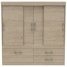 Closet  Astrid, Beige y Blanco, con zapatero inferior