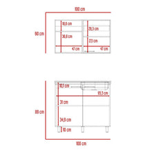 Cocina Integral Cantabria, Blanco Duqueza y Nogal, Incluye Mesón Derecho