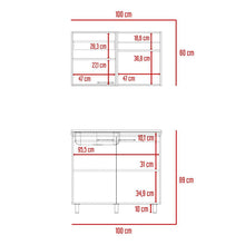 Cocina Integral Cantabria, Blanco Duqueza y Nogal, Incluye Mesón Izquierdo