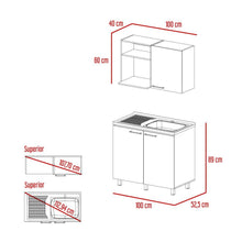 Cocina Integral Cantabria, Blanco Duqueza y Nogal, Incluye Mesón Derecho