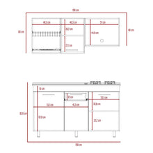 Cocina Integral Deneb, Blanco y Wengue, Incluye Mesón Izquierdo