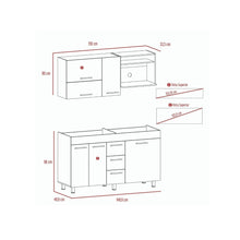 Cocina Integral Argent, Chocolate y Blanco, Incluye Locero y Portavasos, no incluye mesón
