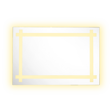 Espejo Rectangular Broni, Gris, con Luz Led