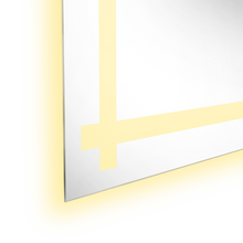 Espejo Rectangular Broni, Gris, con Luz Led