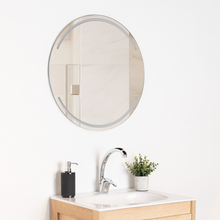 Espejo Circular Dallas, con Diseño en Sandblasting