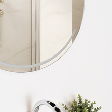 Espejo Circular Dallas, con Diseño en Sandblasting