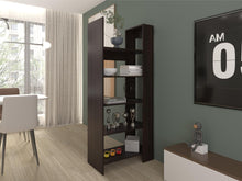 Biblioteca Escalera Woodstock, Nogal Europeo, con con amplios espacios para ubicar libros ZF