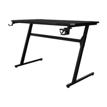 Escritorio Gamer Racer, Wengue, con tubos de metal y cubrimiento de polvo