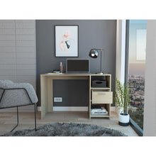 Escritorio Taira, Beige, con Un Cajón y Dos Entrepaños