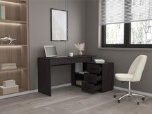 Escritorio en L Up, Wengue, cuenta con un amplio especio de trabajo ZF