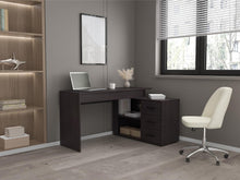 Escritorio en L Up, Wengue, cuenta con un amplio especio de trabajo ZF