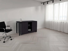 Escritorio Giratorio Alfie, Wengue, con multiples espacios para ubicar objeto ZF