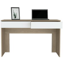 Escritorio Mantis, Beige y Blanco, con Dos Cajones Organizadores