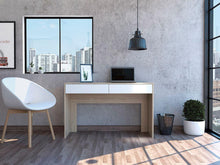 Escritorio Mantis, Beige y Blanco, con Dos Cajones Organizadores