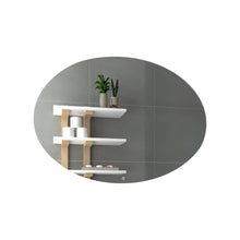 Espejo Ovalado Oval, Gris, con Luz Led y Botón Touch