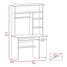 Escritorio Hucth, Wengue, con Una Cajón Deslizable y Puerta Batiente