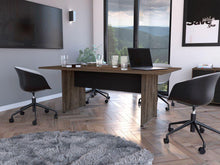 Escritorio Turco, Chocolate y Wengue, Con Amplio Espacio de Trabajo