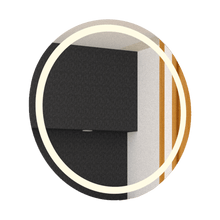 Espejo Circular Malibú, Gris, con Luz Led