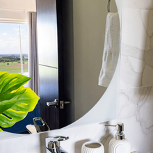 Espejo Cuadrado Salerno, Gris, con Luz Led