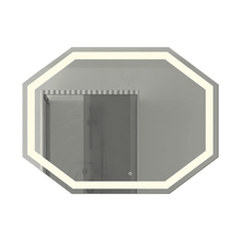 Espejo Hexagonal Mizu, Gris, con Luz Led y Botón Touch