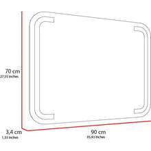 Espejo Rectangular Brown, Gris, con Luz Led