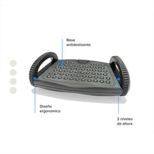 Descansapies Ergonómico 2 Alturas de Plástico, Negro