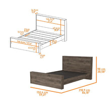 Cama Doble Felix, Nogal, Diseño Moderno    ZF