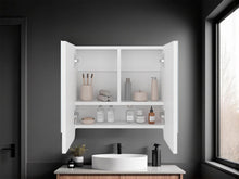 Gabinete de Baño Alondra, Kronos Blanco, con Dos Puerta Batibles y Dos Espejos ZF