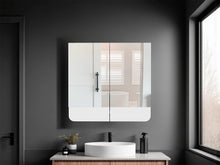 Gabinete de Baño Alondra, Kronos Blanco, con Dos Puerta Batibles y Dos Espejos ZF