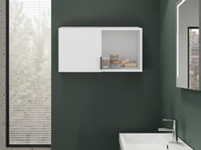 Gabinete de Baño Kase, Kronos Blanco, con una puerta abatible con manija metalica ZF